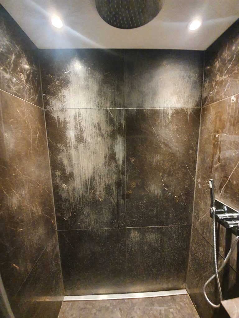 Viakal stain marble shower removal