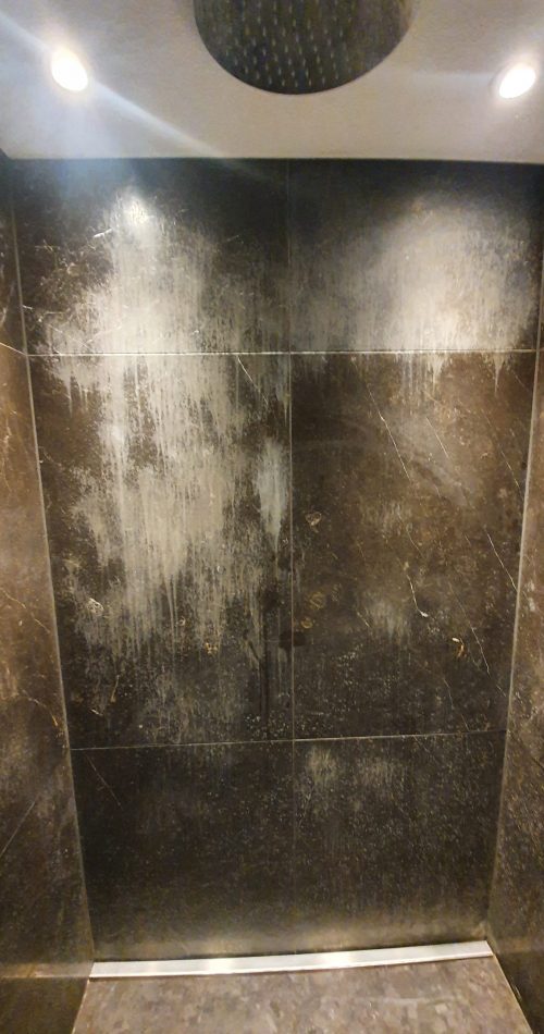 Viakal stain marble shower removal